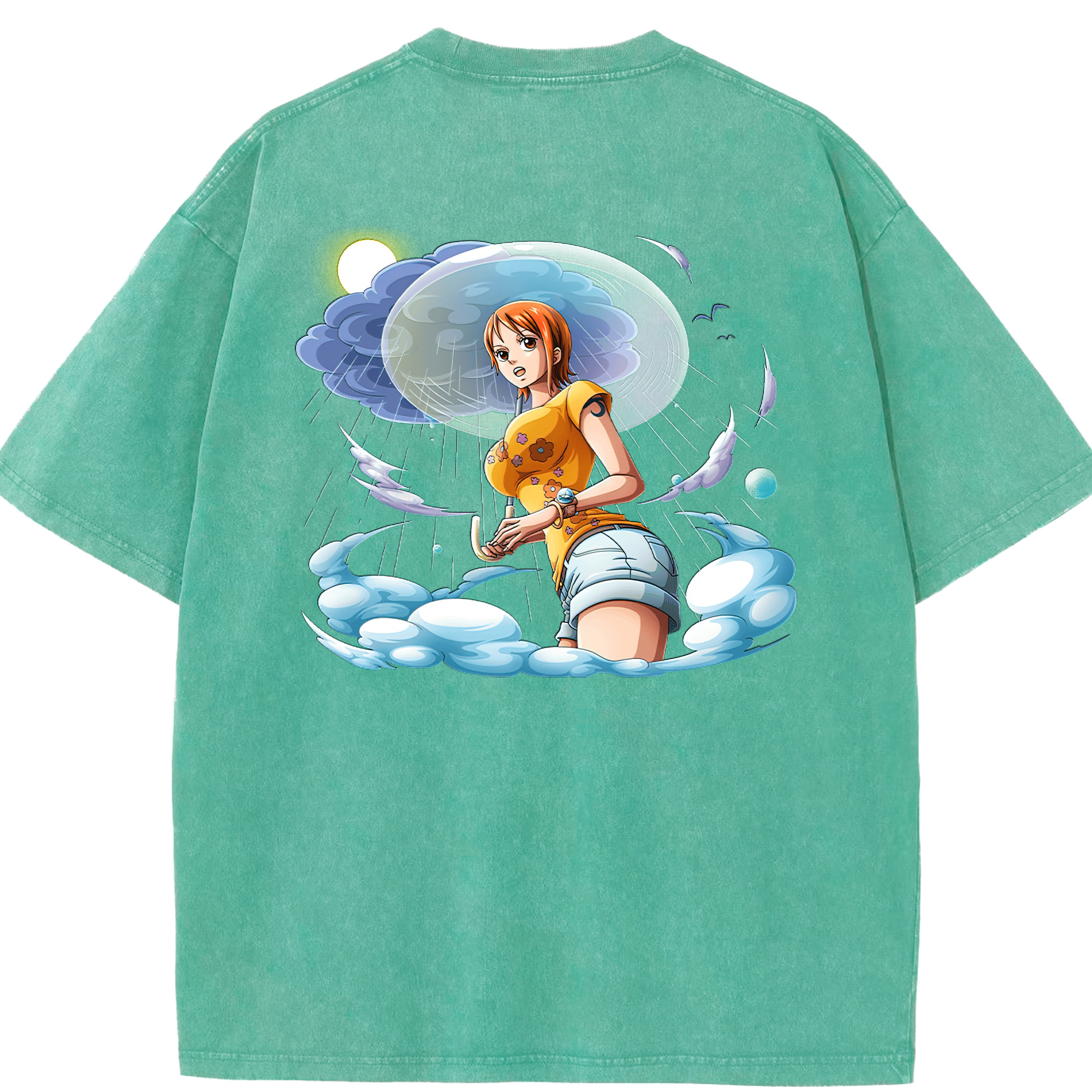 ワンピース ナミ ONE PIECE Nami 綿100% ヴィンテージ風 半袖Tシャツ（背面プリント）